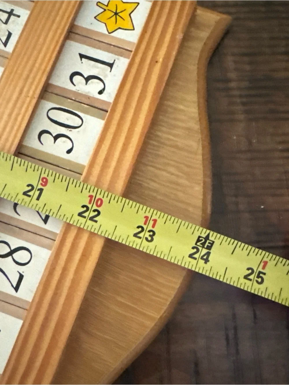 Vtg Wooden Perpetual Country Kitchen Calendar W/ Wood Tiles & Season Plates Comp
